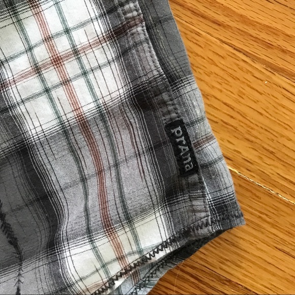 Gray plaid prAna shirt Slim Fit organic cotton - Picture 9 of 10
